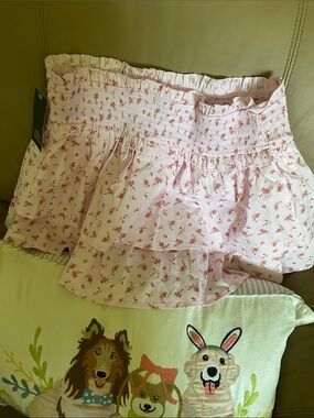 wild fable Light Pink Floral Ruffled Skirt